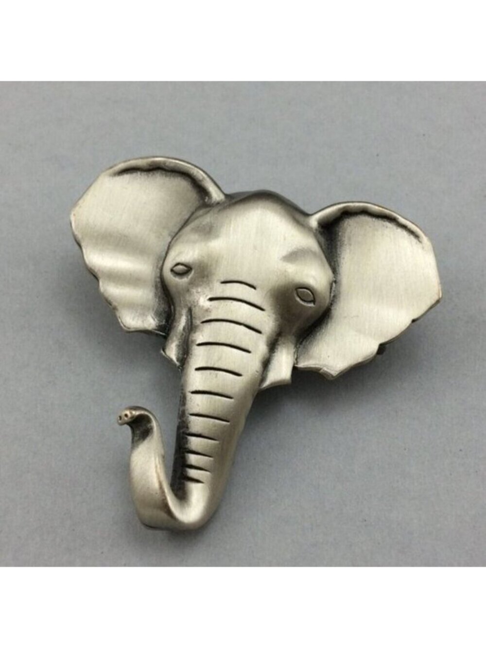 Vintage Elephant Silvertone Metal Brooch Pin No Tusks
